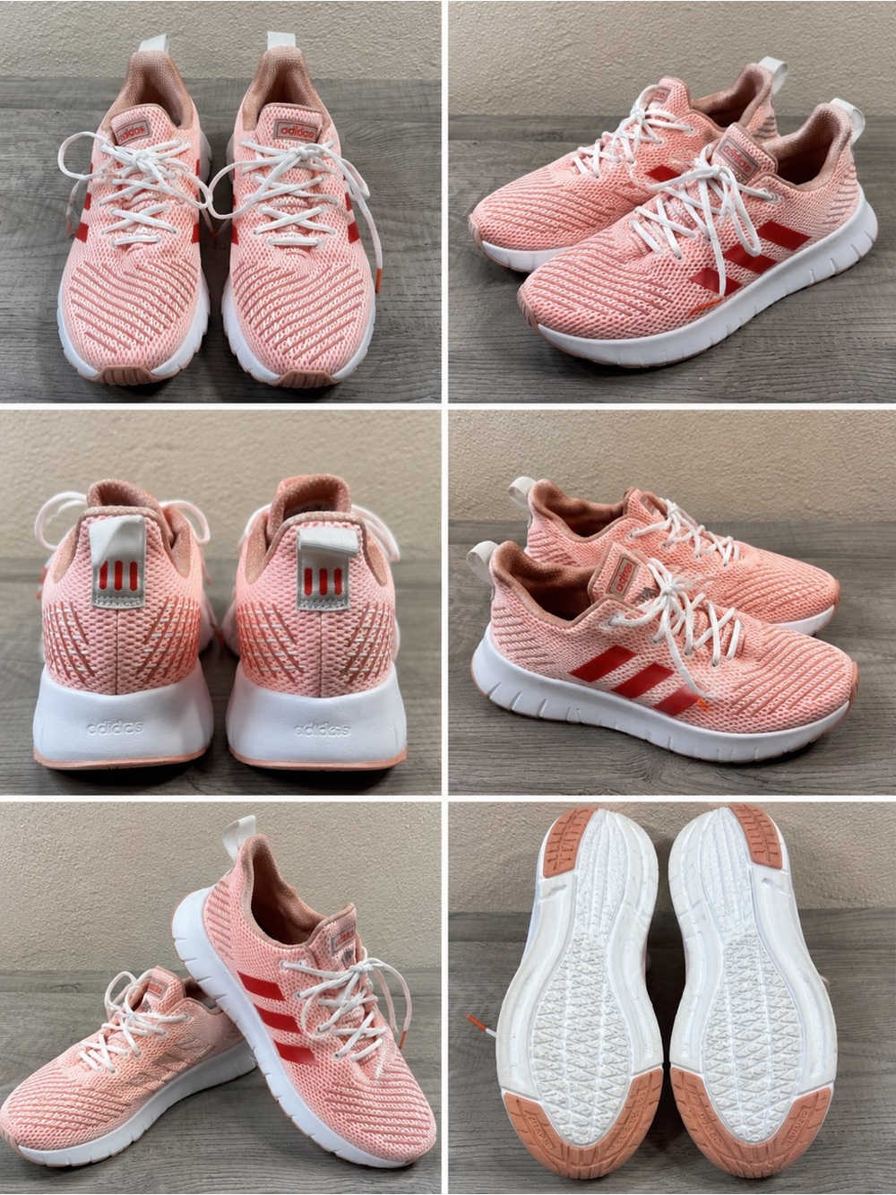 adidas Pink Knit Running Shoes with White Soles size 8.5